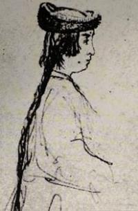 Кашгарка. Карандаш. Рисунок Ч. Валиханова. 1859 г.