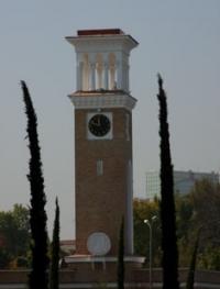 Tower with hours per Tashkent.