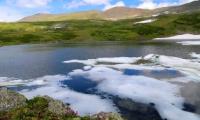 The moraine Third Holzun Lake.