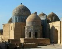 The octahedral mausoleum on a mausoleum-funeral complex Shakhi-Zinda.