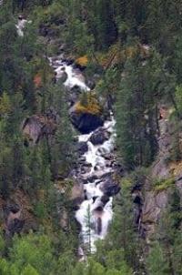 Cascade of waterfalls on the Yazovaya River.