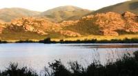 Sights of Korzhinkol lake on Kazakhstan Altai.