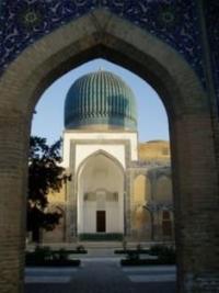 The architectural complex includes the tombs of Tamerlane, his sons Shah Rukh and Shah Miran, his grandson Ulugh Beg, and Sultan Muhammad.