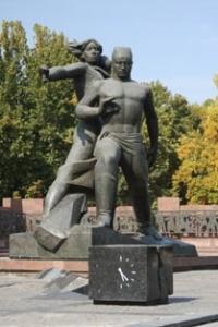 Monument to earthquake of 1968 in Tashkent.