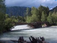 The bridge through the river Berel to in settlement Jazovka.