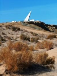 A monument of tragedy of Aral sea nearby to Muinak.