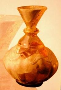 Glass carafe found during excavations.