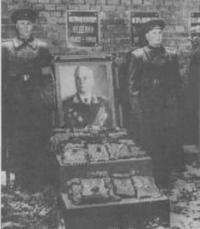Honor guard at burial site Chief Marshal of Artillery M.I. Nedelina at the Kremlin wall. October 27, 1960.