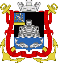 The coat of arms of the city of Fort-Shevchenko.