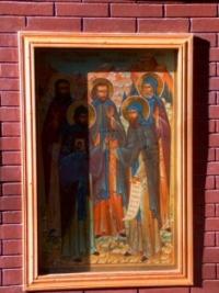 Icon-painting near the church.