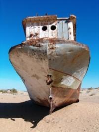 A fishing boat at Muinak.