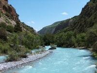 The river and canyon Aksu in reserve Aksu-Zhabagly.