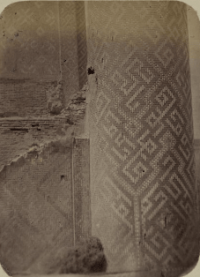 This photograph of the main facade of the Ulugbek Madrasa in Samarkand (Uzbekistan) is in the archeological part of the Turkestan Album.