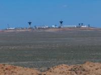 Antennas the cosmodrome Baikonur which are visible from road.