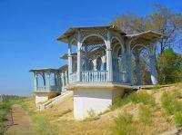 Pavilion Gagarins on coast Syrdarya.