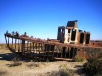 A skeleton of vessel in Muinak.