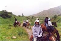Horse riding to forest to cordon Topshak.