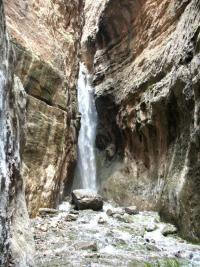 Waterfall Umbar in mountains of Koitendag.