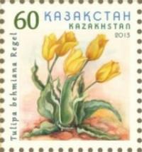 Почтовая марка выпущенная в Казахстане в 2013 году с тюльпаном Бема.
