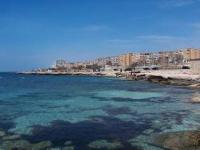 Aktau city and Caspian Sea.